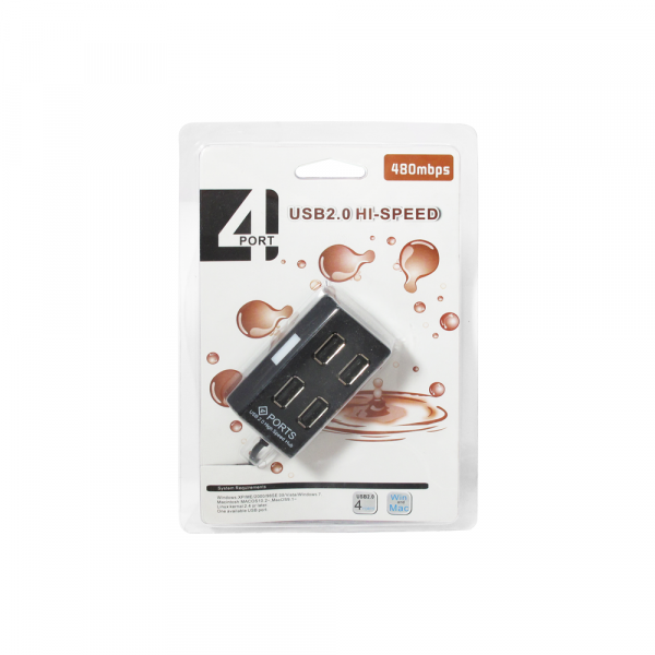 USB хъб No Brand, USB 2.0, 4 Порта, Различни цветове - 12055