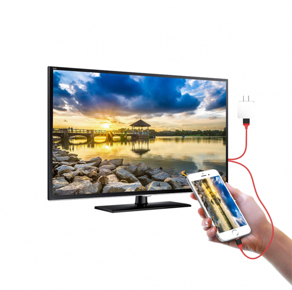 Кабел Earldom ET-W5,  Lightning MHL - HDMI + USB, 2.0m, Червен - 14931