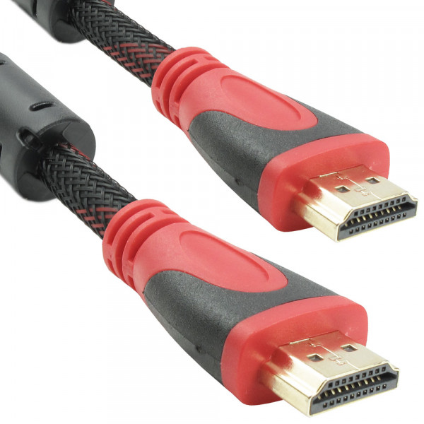 Кабел DeTech HDMI - HDMI M/M, 3m, С оплетка и ферит -18019