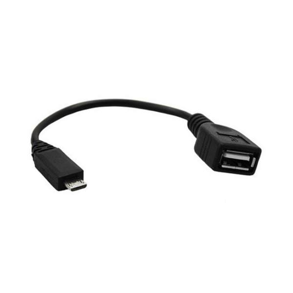 Кабел DeTech USB F - USB Micro, 30см, Черен -18080