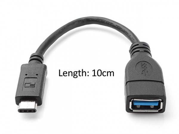 Преходник USB 3.1 TYPE-C към USB/F, Черен - 18224