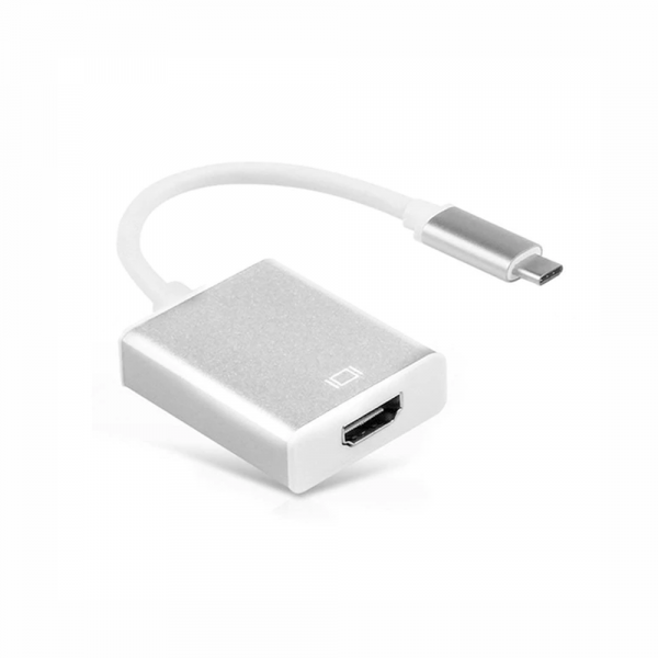 Преходник, No brand, USB Type-C към HDMI, Бял - 18298