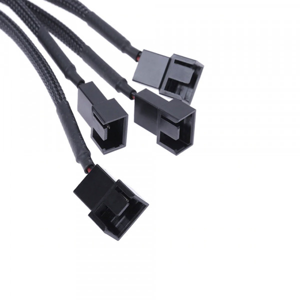 Кабел No brand, Y-Сплитер, За вентилатори, MOLEX към 4x4PIN, 0.3m, Черен - 18322