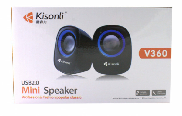 Тонколони Kisonli V360, 1.5W*2, USB, Различни цветове - 22046