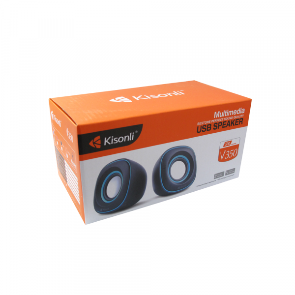 Тонколони, Kisonli V350, 2x3W, USB, Черен- 22061