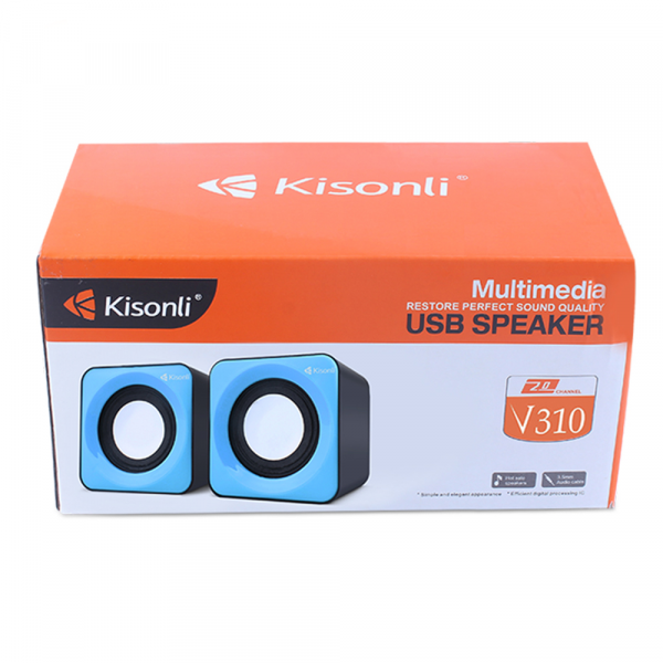 Тонколони, Kisonli, V310, 2x3W, USB, Различни цветове - 22088