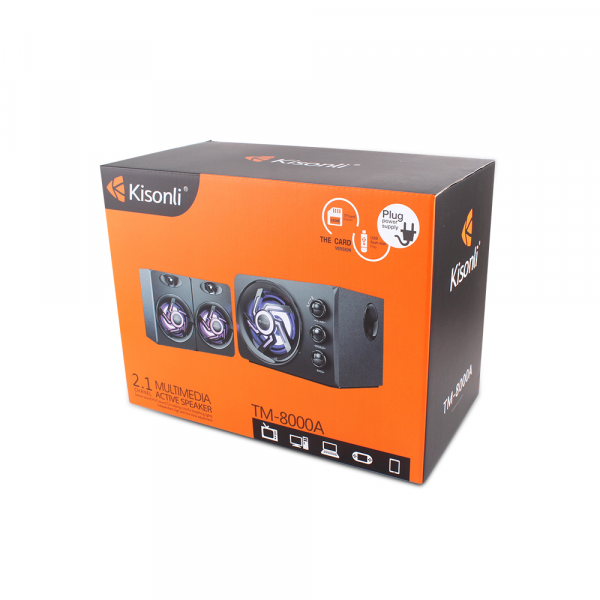 Тонколони Kisonli TM-8000A, Bluetooth, 5W+3W*2, USB, Различни цветове - 22112