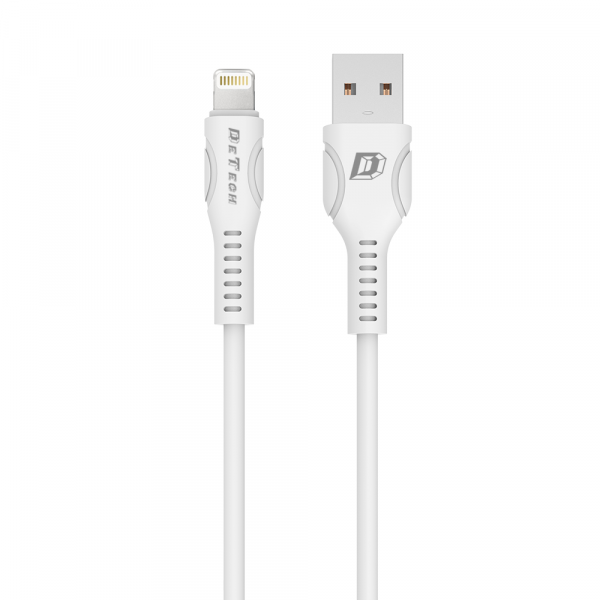 Кабел за данни DeTech DE-C27i, Lightning (iPhone 5/6/7/SE), 1.0m, Бял - 40110