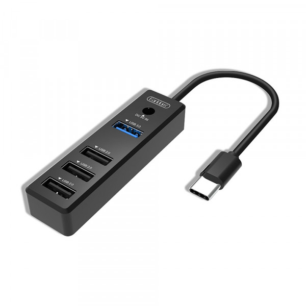 USB хъб Earldom ET-HUB08, Type-C, 4 Порта,, Черен - 40171