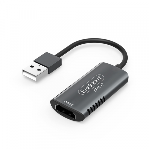 Външна Capture карта Earldom ET-W17,USB, HDMI, Full HD, Сив - 40233