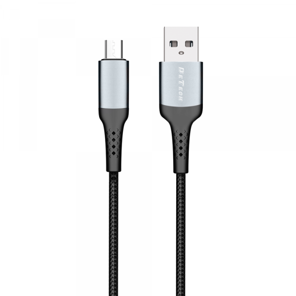 Кабел за данни DeTech DE-43M2, Micro USB, 2.0m, Черен - 40259