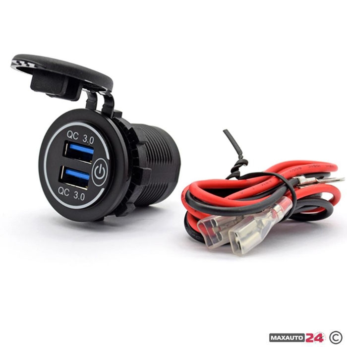 Волтметър с 2 USB порта, гнездо и кабел - 1632