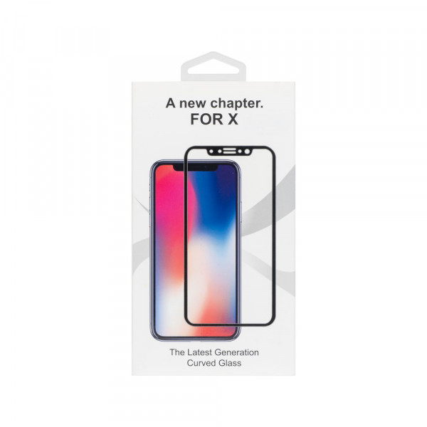 Стъклен протектор за целия дисплей No brand, за iPhone X / XS / 11 Pro, 5D, 0.3 mm, Бял - 52374