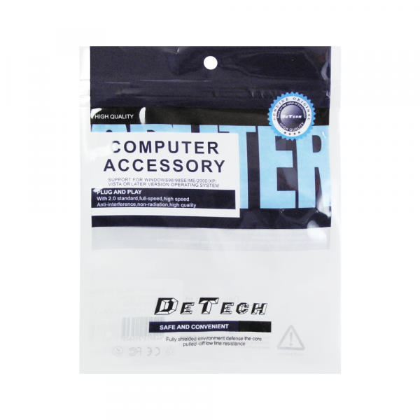 Преходник DeTech HDMI F - HDMI F, Черен - 17106