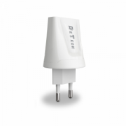 Мрежово зарядно устройство, DeTech, DE-01C, 5V/2.1A, 220V,2 x USB, С Type-C кабел, 1.0m, Бял - 14121