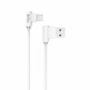 Кабел за данни DeTech DE-21M, Micro USB, 1.0m, Бял - 14129