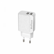 Мрежово зарядно устройство DeTech, DE-09, 5V/2.4A 220V, 2 x USB, Бял - 14139