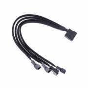 Кабел No brand, Y-Сплитер, За вентилатори, MOLEX към 4x4PIN, 0.3m, Черен - 18322