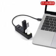 USB хъб Earldom ET-HUB08, Type-C, 4 Порта,, Черен - 40171