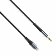 Аудио кабел DeTech DE-42iA, 3.5mm към Lightning, 1.0м, Черен - 40257