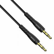 Аудио кабел DeTech DE-10AUX, 3.5mm жак, М/М, 1.0м, Черен - 40276