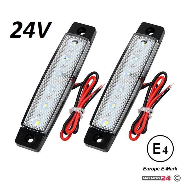 Диоден габарит с 6 LED диода - 24V бял