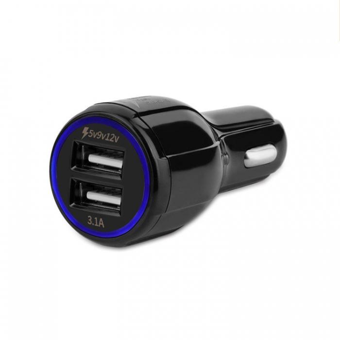 Универсално USB зарядно за кола с два порта и USB кабел 3 в 1 2011