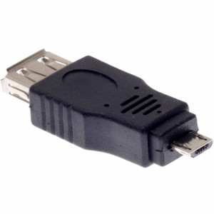 Преходник No brand, USB AF към Micro USB 5P M, Черен - 17136