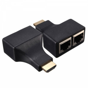 HDMI удължител, No brand, През LAN CAT-5e/6, Черен - 17165