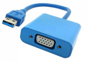 Преходник No brand, USB3.0 към VGA, Син - 18164