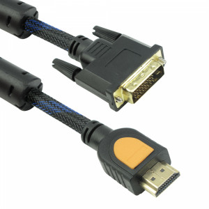 Кабел DeTech HDMI - DVI, 10m, Ферит, Черен, HQ - 18192