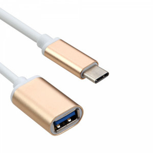 Кабел, No brand, USB Type-C към USB 3.0 F, Златист - 18291