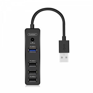 USB хъб Earldom ET-HUB07, USB 3.0, 4 Порта, Черен - 40172