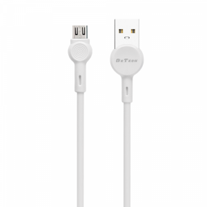 Кабел за данни DeTech DE-C35M, Micro USB, 1.0m, Бял - 40188