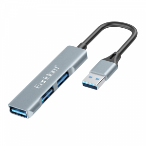 USB хъб Earldom ET-HUB09, USB 3.0, 3 Порта, Сив - 40218