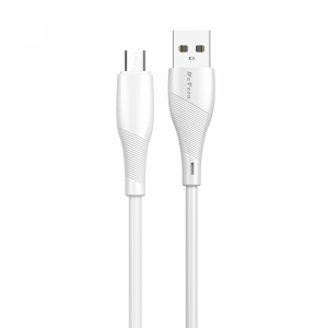 Кабел за данни DeTech DE-44M2, Micro USB, 2.0m, Бял - 40267