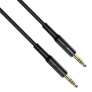 Аудио кабел DeTech DE-11AUX, 3.5mm жак, М/М, 1.0м, Черен - 40277