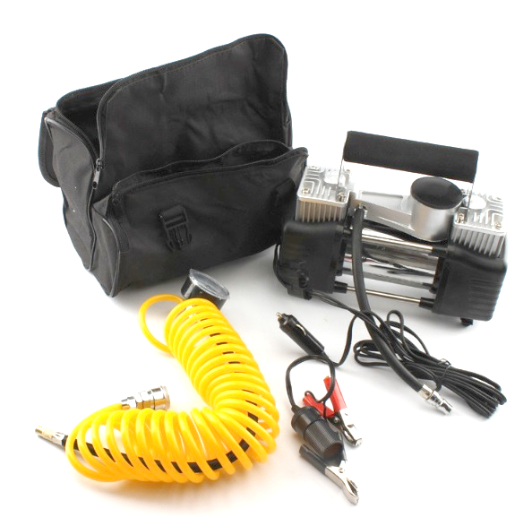 Компресор За Помпане На Гуми Двубутален Двуцилиндров Метален 12V 20A