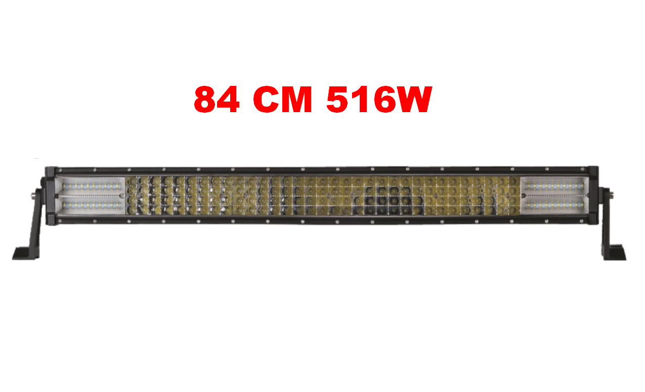 84 См 516W Мощен 7D 7Д Led Bar Лед Диоден Бар Прожектор 12V 24V 4 Редов