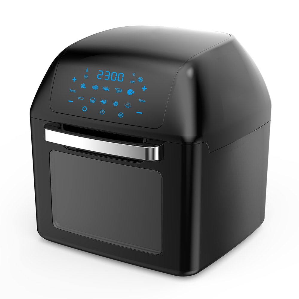 Мултифункционална Air Fryer фурна с горещ въздух ZEPHYR ZP 1980 AO PRO, 1500W, 12 литра, 8 приставки, 10 функции, Таймер, Черен