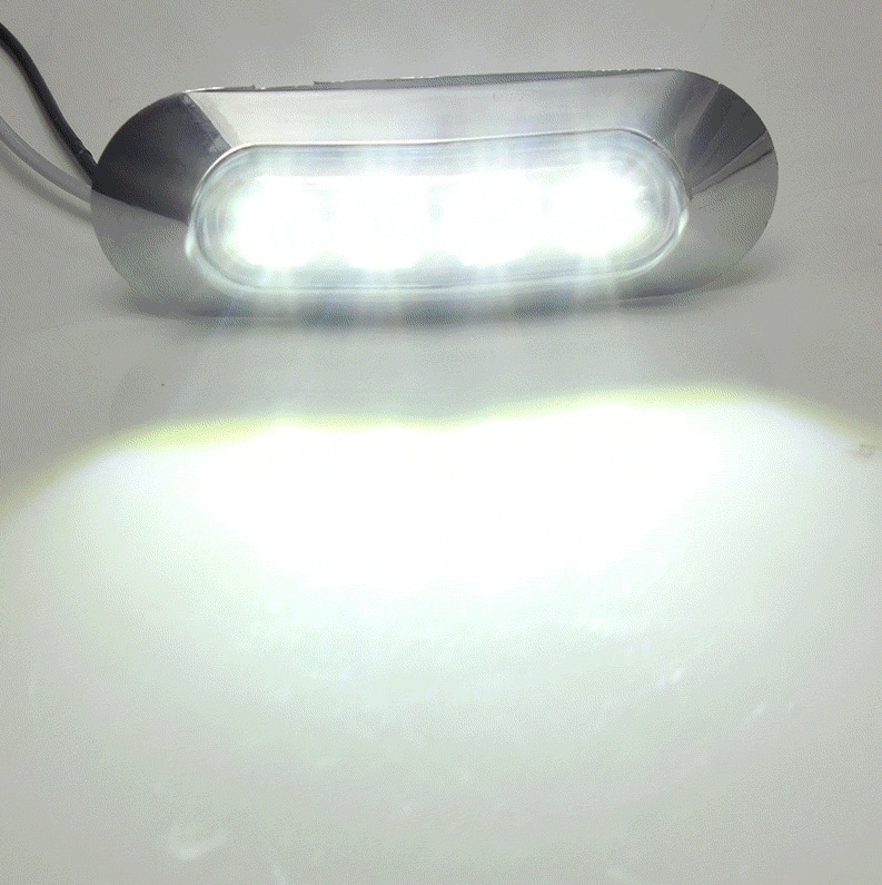 4 LED Светодиоден Габарит, Маркер, Бял, Хромирана рамка, 12V