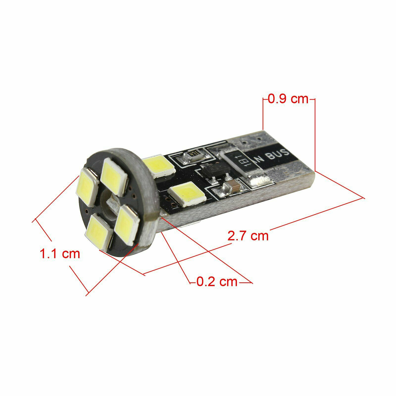 LED Лед Диодни Крушки За Габарит, Т10 W5W, 8 SMD, 12V, Canbus - Error free , Без грешки