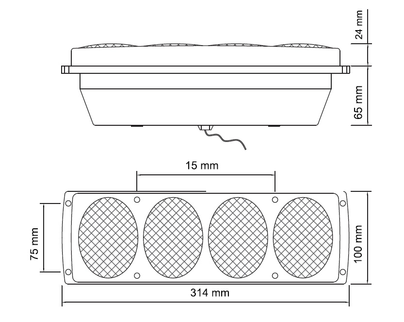 Комплект Стопове, 12V -24V, 314mm x 100mm x 65mm, Подходящи за Бус Камион Тир Ремарке Караванa