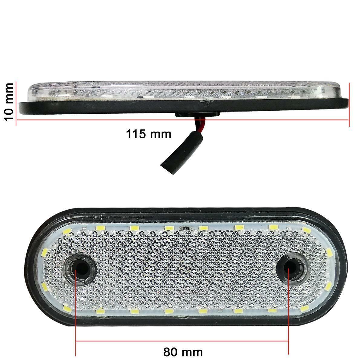 LED Диоден Габарит, Маркер, Токос, Бял, Червен, Жълт, Маркер, 20 Диода, 12V - 24V за камион бус, ван, каравана, платформа, кемпер