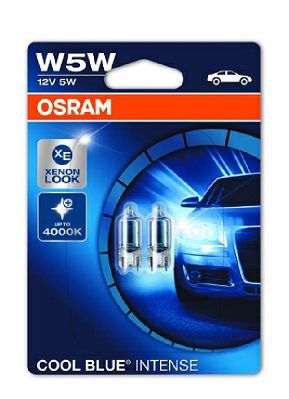 Комплект 2 броя халогенни крушки Osram W5W Cool Blue Intense 12V, 5W, W2.1x9.5d