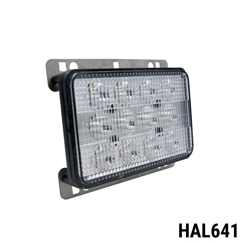 ЛЕД Диоден Халоген LED Фар - 5100lm 16.5cm 60W PRO - Късa/Дълга Светлина - John Deere с метални планки за захващане