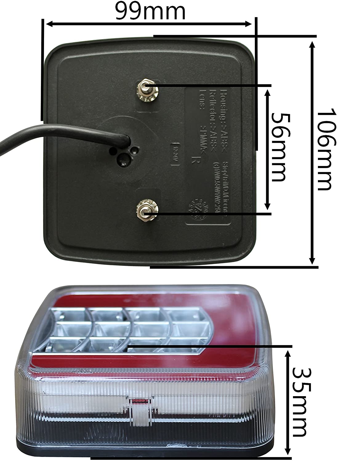 Комплект Стопове Задни Свeтлини С Крушка 12v Подходящи За Бус Камион Ремарке Караванa Платформа Със Сертификат E4