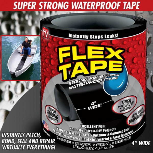Супер силнo водоустойчово тиксо FLEX TAPE с безброй приложения,ЧЕРН0, 10 x 100 см, декор25, BF22