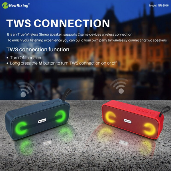 LED преносима Bluetooth 5.0 тонколона NR-2016L с USB захранване