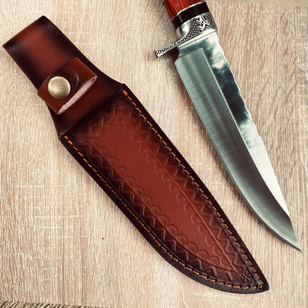 Луксозна кожена кания за ловни ножове, телешки бланк, голям размер